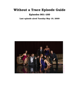 Without a Trace Episode Guide Episodes 001–160