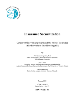 Securitization of Insurance Risk Oct02