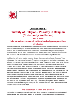 Plurality in Religion