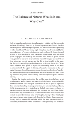 The Balance of Nature: What Is It and Why Care?