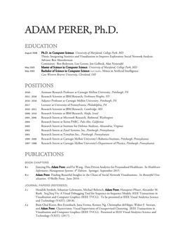 ADAM PERER, Ph.D