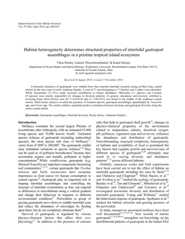 Habitat Heterogeneity Determines Structural Properties of Intertidal Gastropod Assemblages in a Pristine Tropical Island Ecosystem