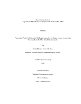 Negotiation of the Haiduc in Ceaușescu's Romania