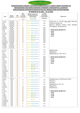 Harmonagram Odbioru Odpadów Komunalnych Z