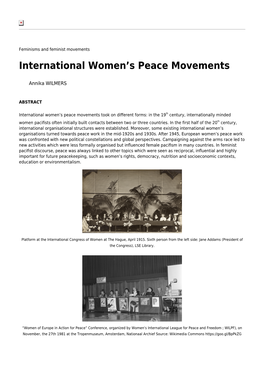 International Women's Peace Movements