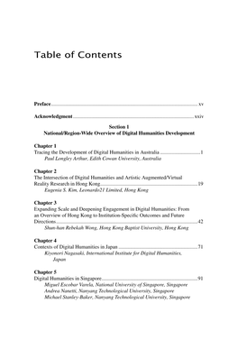 Table of Contents