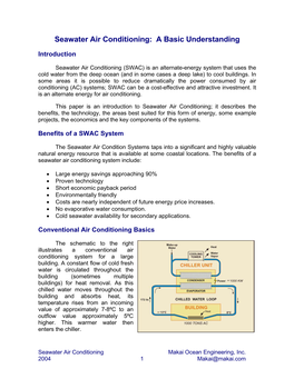 Seawater Air Conditioning: a Basic Understanding