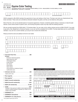 Equine Color Testing Form Ship Fees Update 8-18-2020