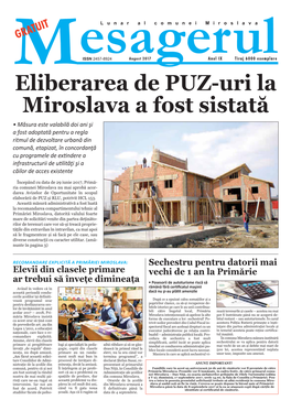 Eliberarea De PUZ-Uri La Miroslava a Fost Sistată