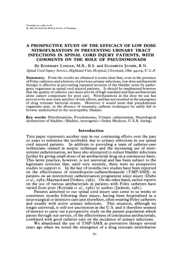 A Prospective Study of the Efficacy of Low Dose Nitrofurantoin In