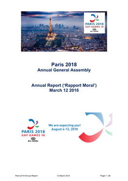 Paris 2018 Annual General Assembly