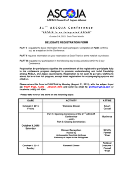 Delegate Registration Forms