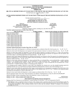 United States Securities and Exchange Commission Form