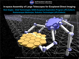 In-Space Assembly of Large Telescopes for Exoplanet Direct Imaging