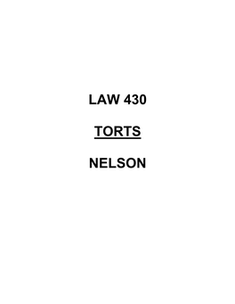 Law 430 Torts Nelson