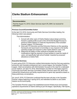 Clarke Stadium Enhancement