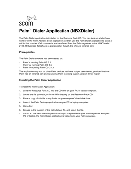 3Com NBX Palm Dialer