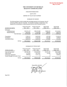 The University of Michigan Regents' Communication