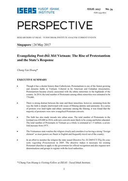 Evangelizing Post-Đổi Mới Vietnam: the Rise of Protestantism and the State’S Response