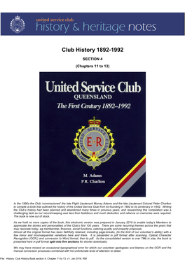 Club History 1892-1992