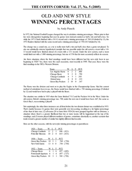 Winning Percentages