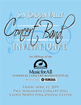 San Joaquin Valley Concert Band Invitational Program Book