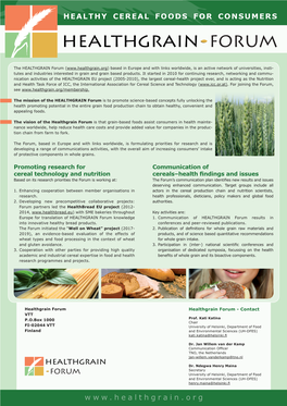 Health Grain and Environmental Sciences (UH-DFES) Henry.Maina@Helsinki.Fi