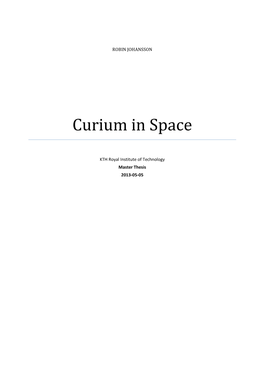 Curium in Space