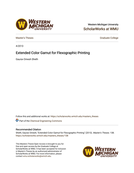 Extended Color Gamut for Flexographic Printing