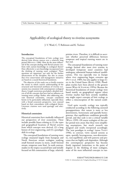 Applicability of Ecological Theory to Riverine Ecosystems