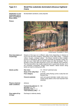 Small Fine Substrate Dominated Siliceous Highland Rivers