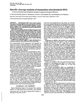 Specific Cleavageanalysis of Mammalian Mitochondrial