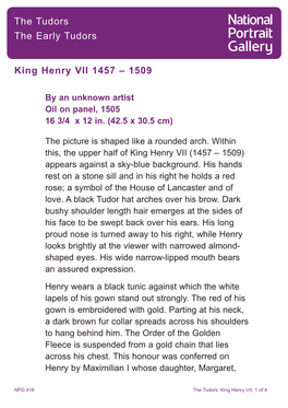 The Tudors the Early Tudors King Henry VII 1457