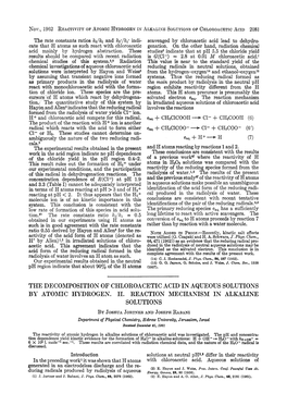 The Decomposition of Chloroacetic Acid in Aqueous Solutions by Atomic Hydrogen. 11. Reaction Mechanism in Alkaline Solutions