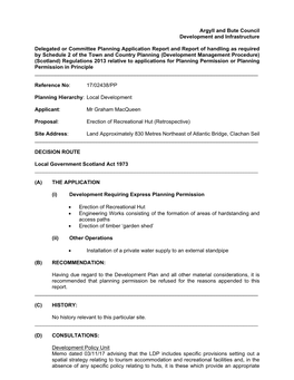 Argyll and Bute Council Development and Infrastructure