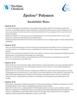 Epolene for Industrial Applications