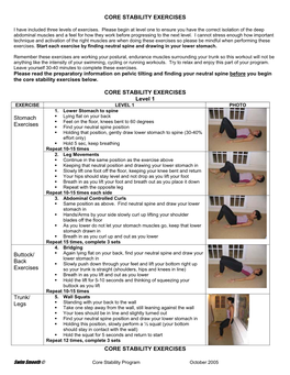 Core Stability Exercises