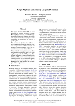 Graph Algebraic Combinatory Categorial Grammar