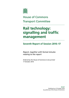 Signalling and Traffic Management