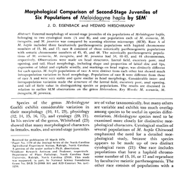 Morphological Comparison of Second-Stage Juveniles of Six Populations of Meloidogyne Hapla by SEM~