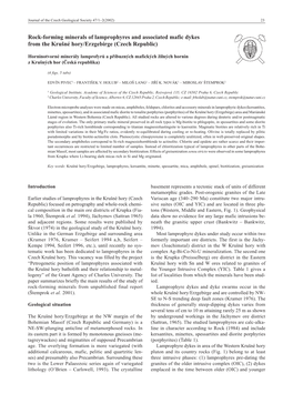 Rock-Forming Minerals of Lamprophyres and Associated Mafic Dykes from the KruNé Hory/Erzgebirge (Czech Republic)