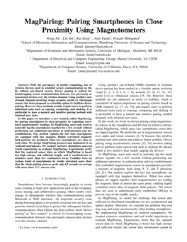 Pairing Smartphones in Close Proximity Using Magnetometers