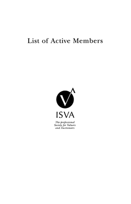 List of Active Members