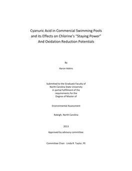 Cyanuric Acid in Commercial Swimming Pools and Its Effects on Chlorine's