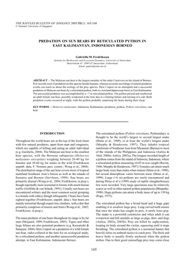 165 Predation on Sun Bears by Reticulated Python in East