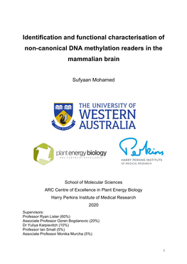 Identification and Functional Characterisation of Non-Canonical DNA Methylation Readers in the Mammalian Brain