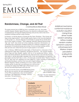 Emissary Mathematical Sciences Research Institute