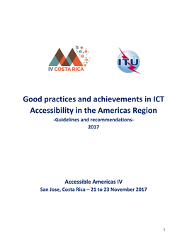 Good Practices and Achievements in ICT Accessibility in the Americas Region -Guidelines and Recommendations- 2017