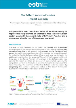 The Edtech Sector in Flanders – Report Summary