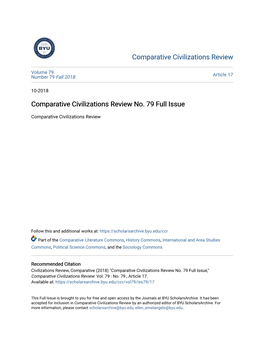 Comparative Civilizations Review No. 79 Full Issue